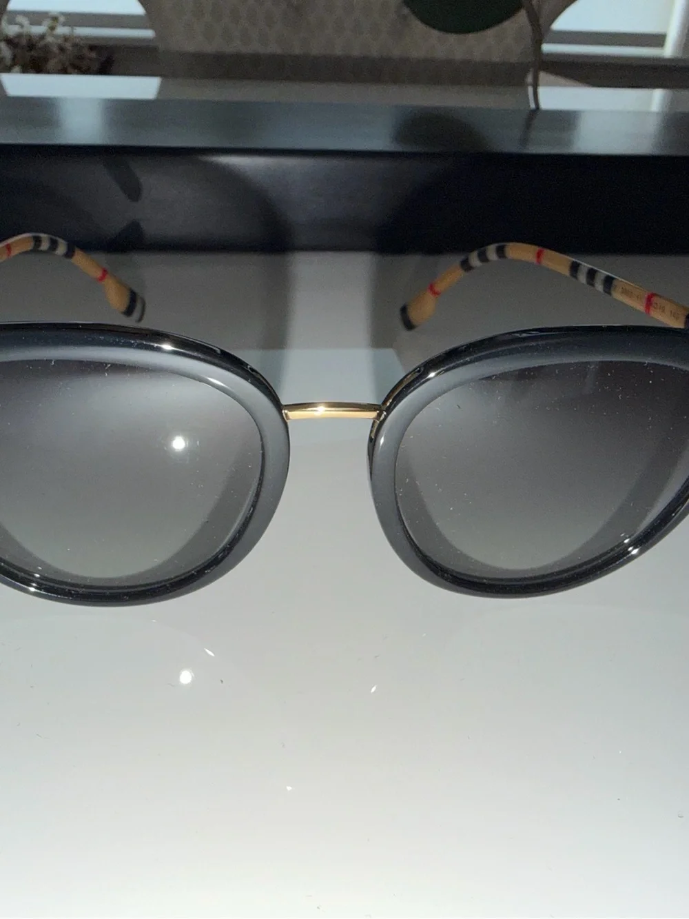 Burberry Black Front Sunglasses with Tortoise Temples